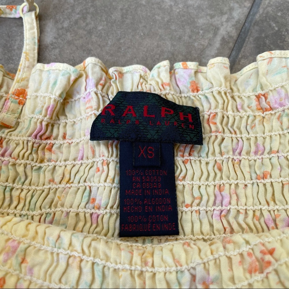 Ralph Ralph Lauren Yellow Floral Crop Tank Top - Picture 6 of 9